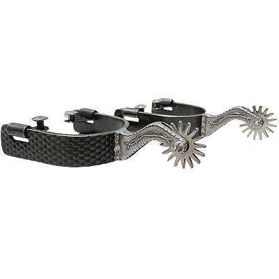 Espora Vinagre Boby 1 1/4" Preta com Detalhe e Roseta 3110 Inox