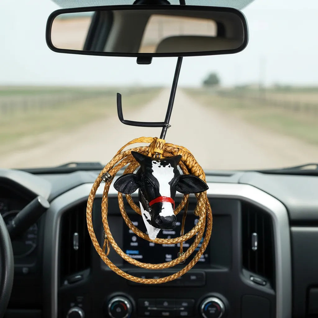 COMPRE 1 LEVE 3 - Enfeite De Retrovisor Boi Gado Nelore + Mini Laço